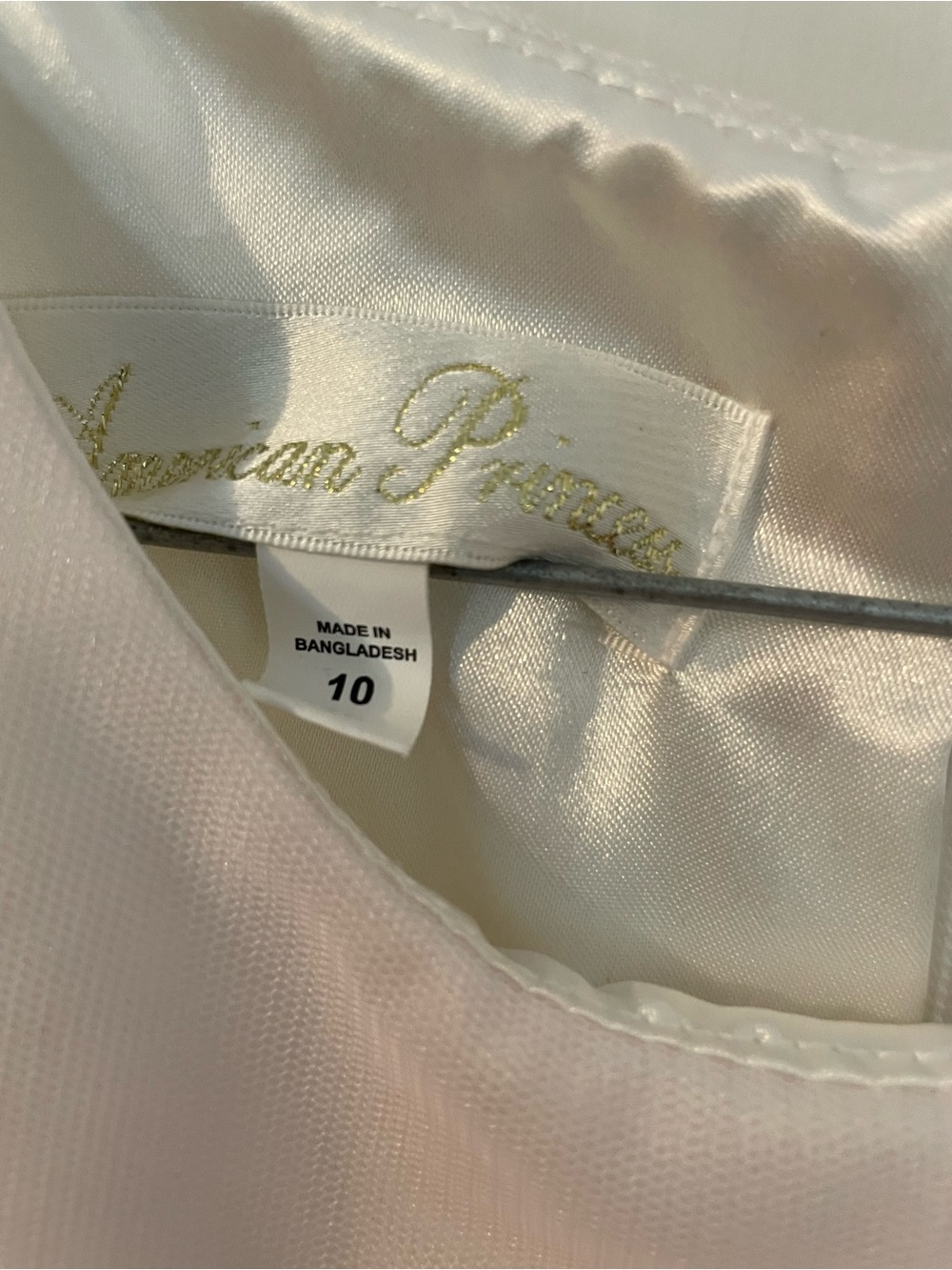 American Princess White Formal Dress with Burgundy Embroidery and Pearl Waist - Picture 2 of 3